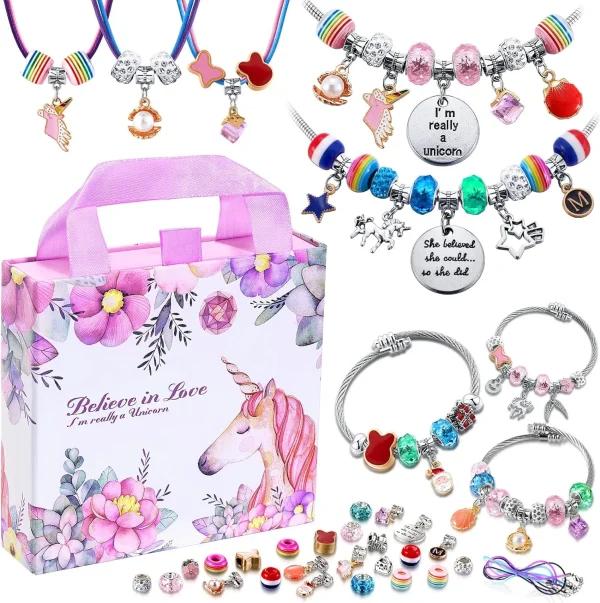 COO&KOO Charm Bracelet Making Kit, A Unicorn Girls Toy That Inspires Creativity and Imagination, Crafts for Ages 8-12 with Jewelry Making & Art Kit Perfect Gifts, Self-Expression! - Image 2